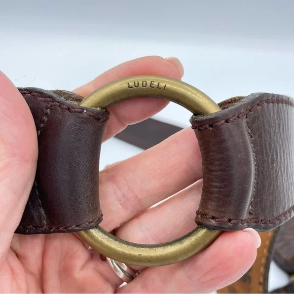 DKNY Vintage Leather Harness Belt Small Brown - Picture 15 of 16